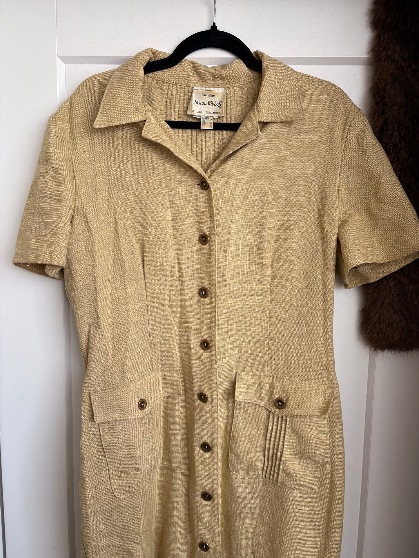 VINTAGE JOSEPH RIBKOFF TAN DRESS - 14