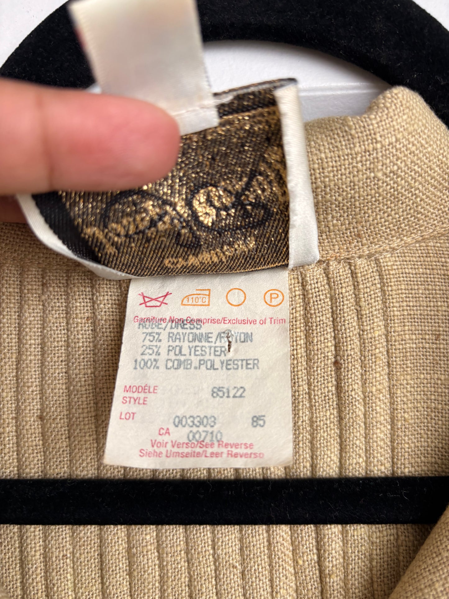 VINTAGE JOSEPH RIBKOFF TAN DRESS - 14