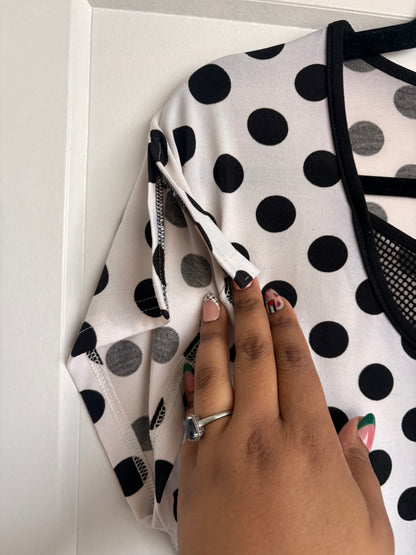 VINTAGE Y2K POLKA DOT TOP - M