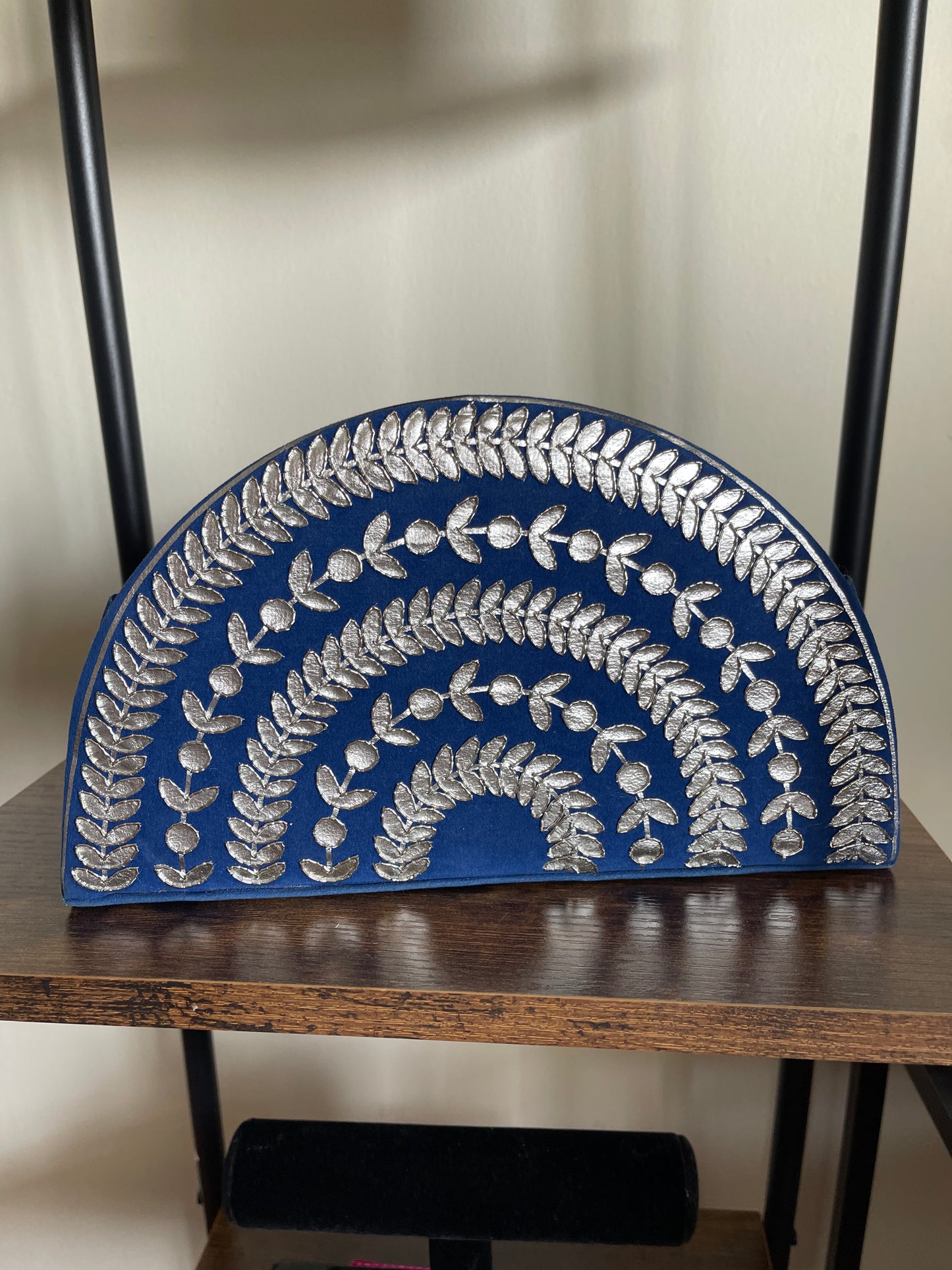 BLUE AND SILVER CLUTCH