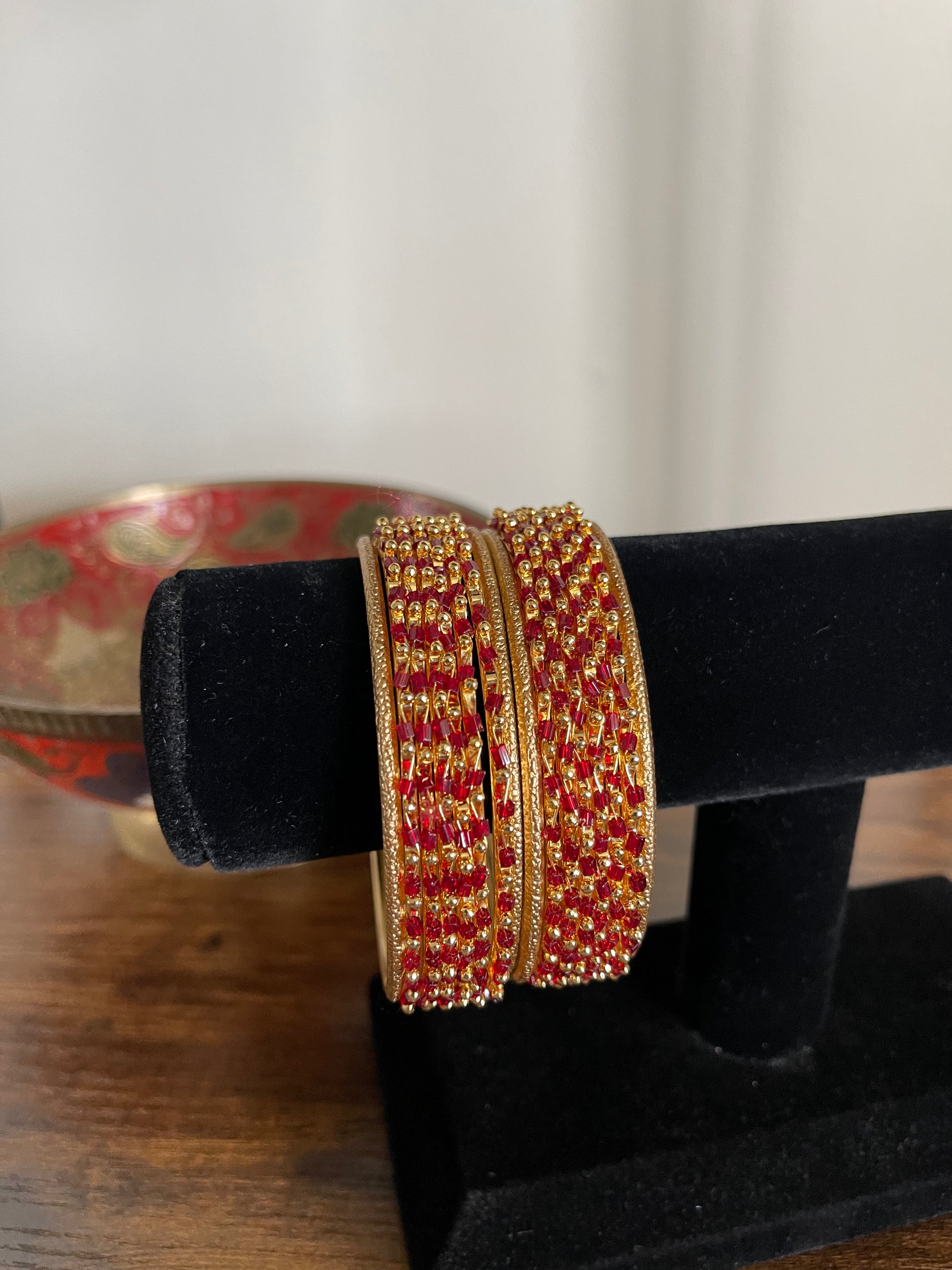 RED AND GOLD BANGLES NADRAH