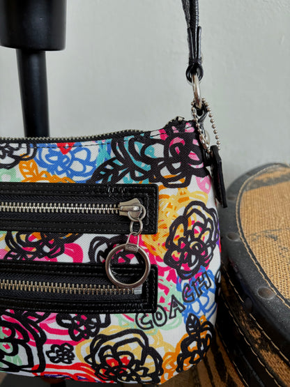 COACH POPPY GRAFFITI BLOSSOM  MULTICOLOUR FLORAL PRINT PURSE