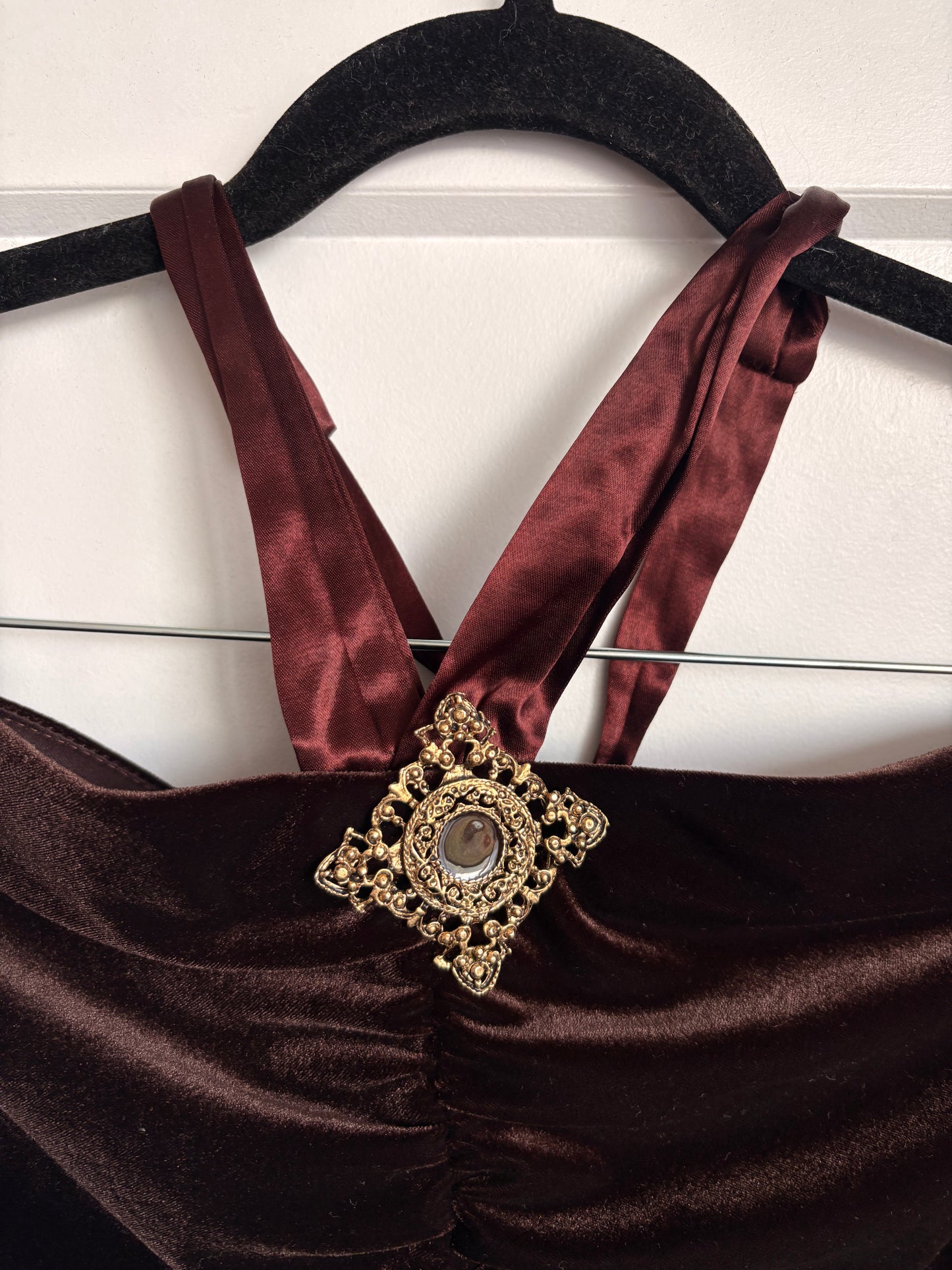 VINTAGE VELVET/SILK EVENING GOWN - 12