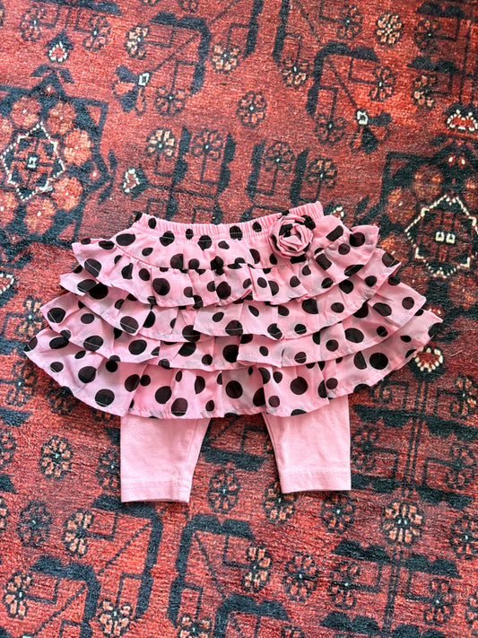 BABY PINK POLKA DOT SKORT - 3/6M