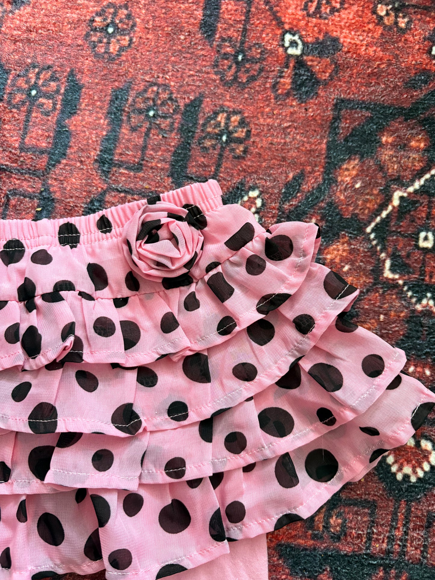 BABY PINK POLKA DOT SKORT - 3/6M