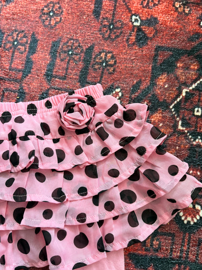 BABY PINK POLKA DOT SKORT - 3/6M
