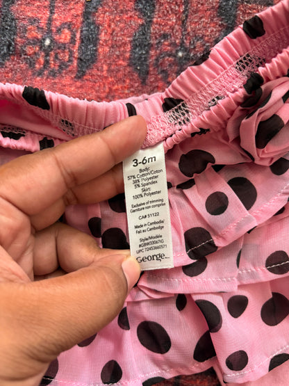 BABY PINK POLKA DOT SKORT - 3/6M