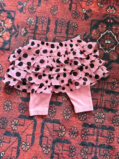 BABY PINK POLKA DOT SKORT - 3/6M