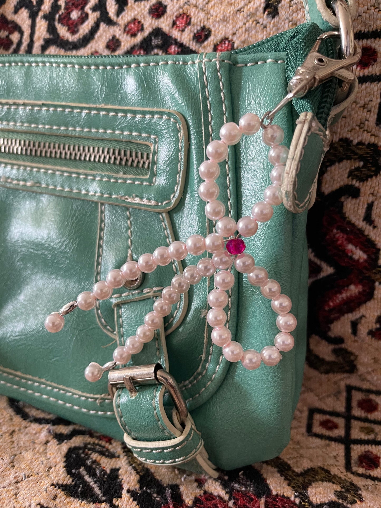 BABY PINK PEARL BOW CHARM