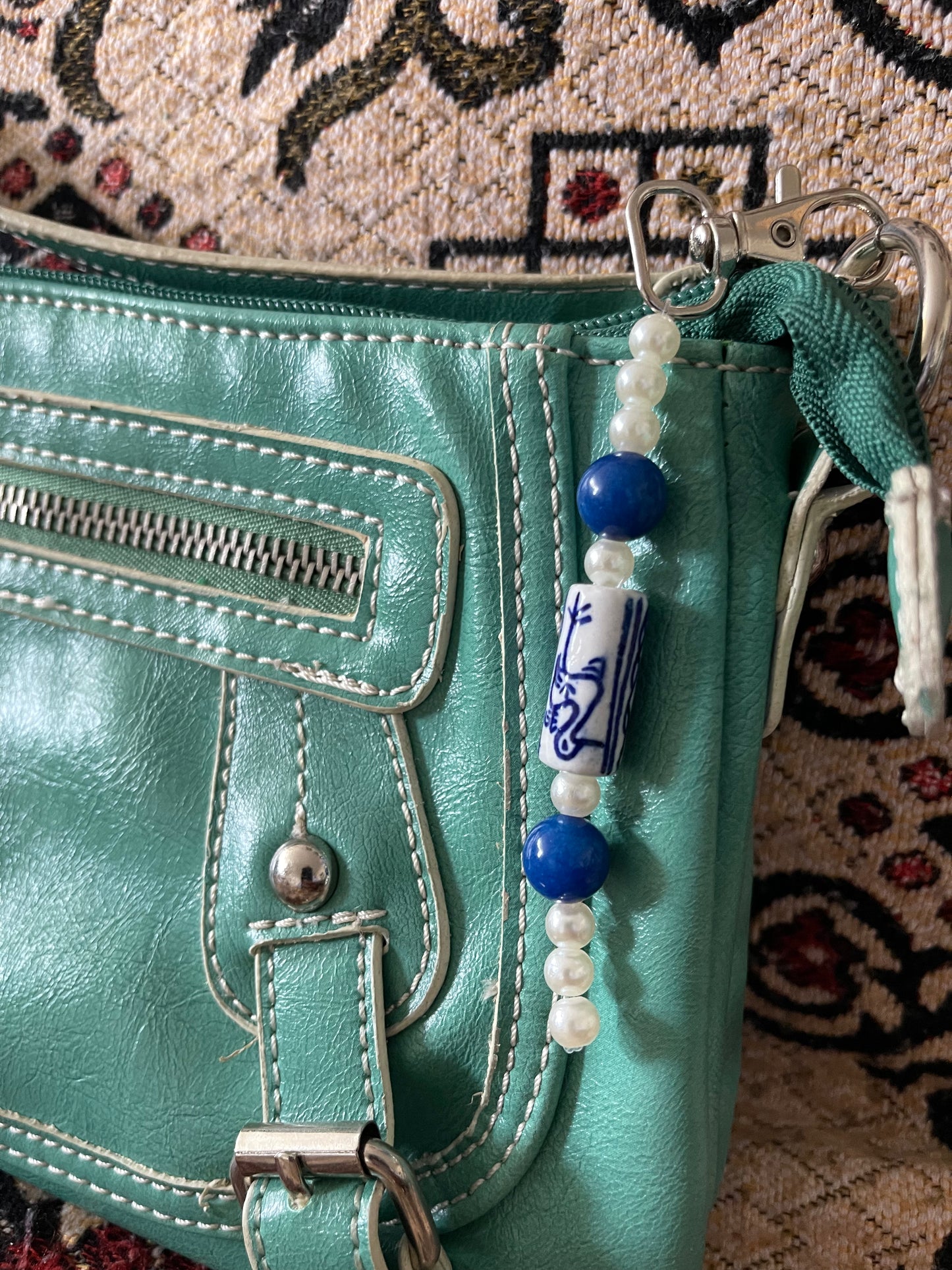 VINTAGE BEADED BAG CHARM