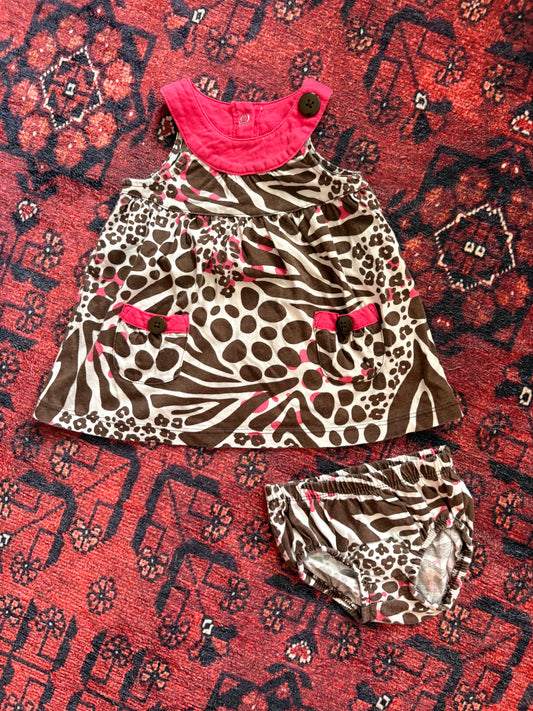 ANIMAL PRINT BABY GIRL SET - 3/6M