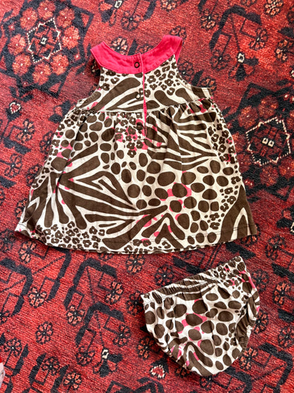 ANIMAL PRINT BABY GIRL SET - 3/6M