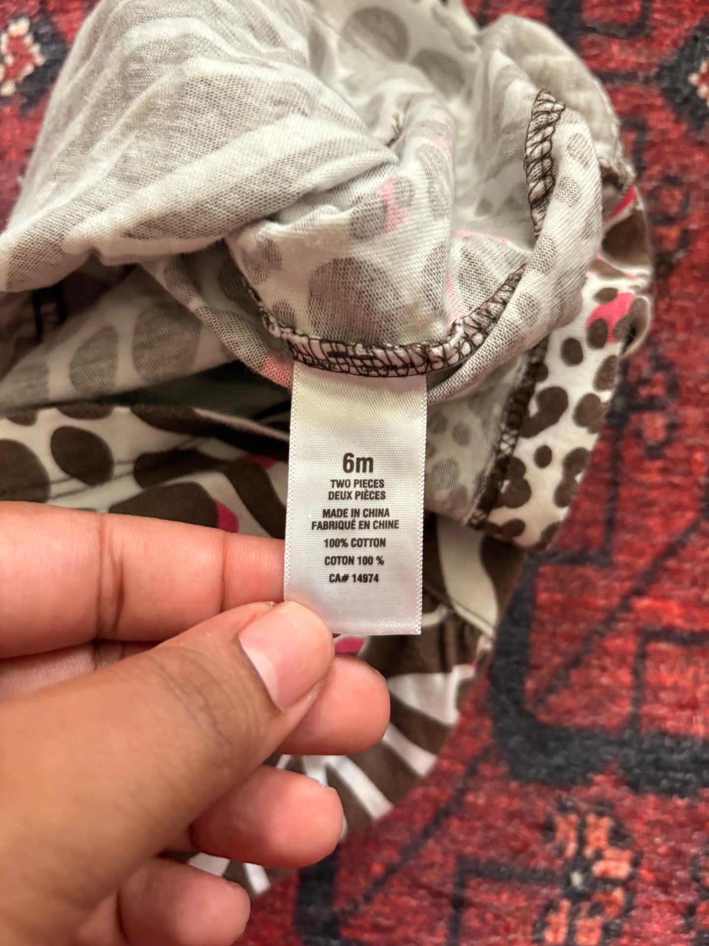 ANIMAL PRINT BABY GIRL SET - 3/6M