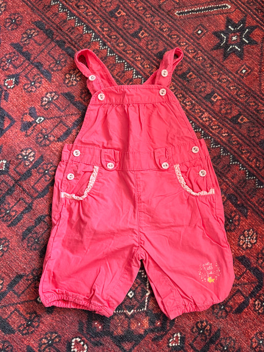 VINTAGE PINK BABY GIRL OVERALLS - 6/9M