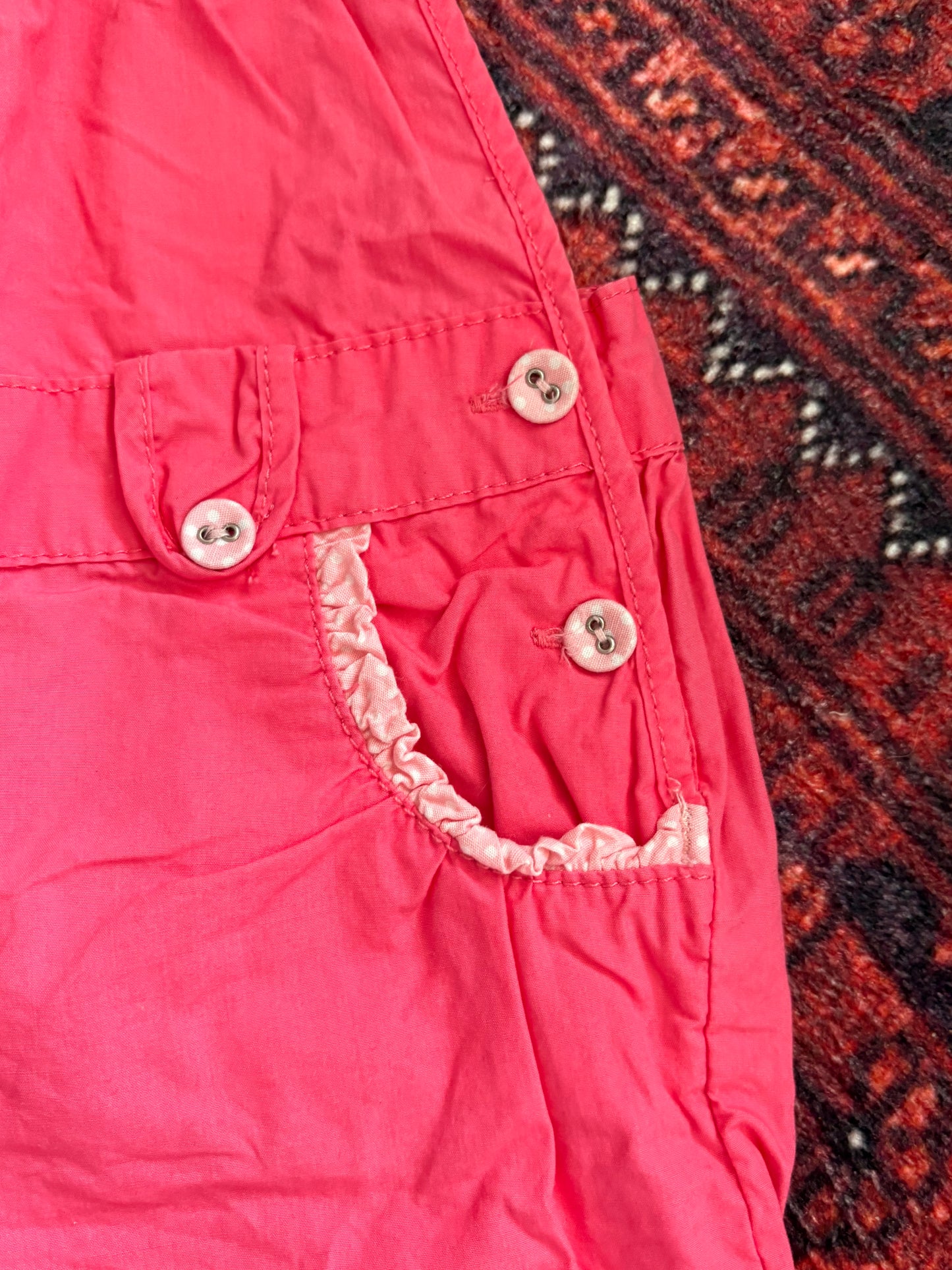 VINTAGE PINK BABY GIRL OVERALLS - 6/9M