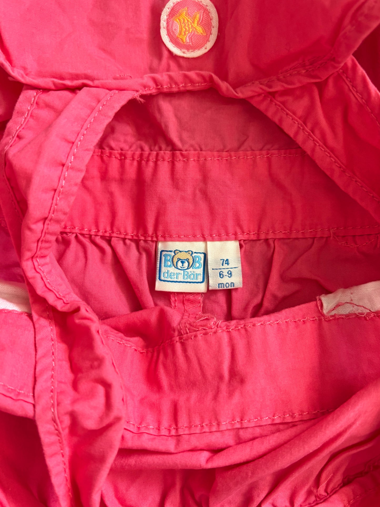 VINTAGE PINK BABY GIRL OVERALLS - 6/9M