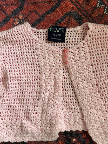 VINTAGE CHILDRENS PLACE BABY PINK BALERO - 12M