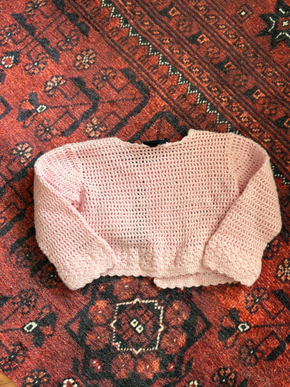 VINTAGE CHILDRENS PLACE BABY PINK BALERO - 12M