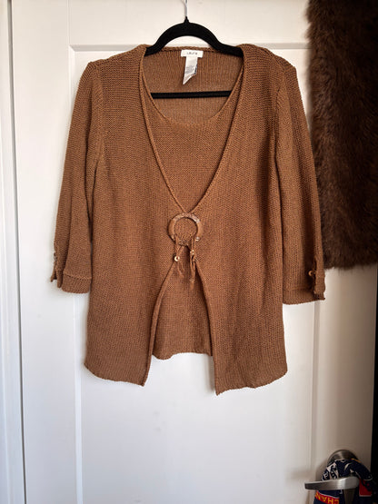 VINTAGE KNIT CARDIGAN - L