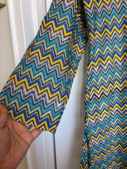 ZIGZAG PATTERN KAFTAN TOP/DRESS - XL