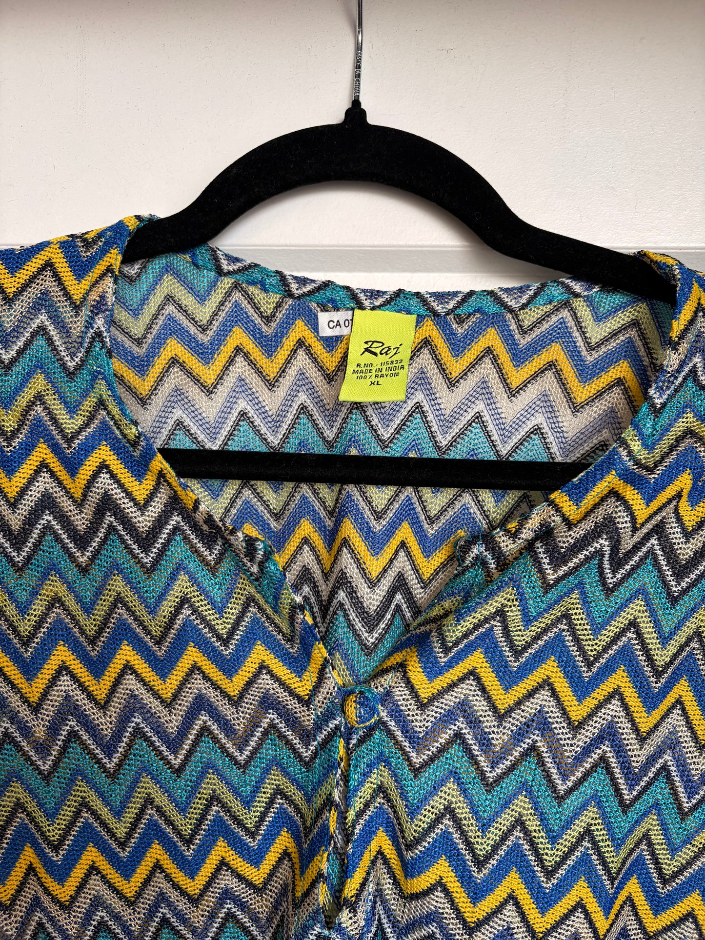ZIGZAG PATTERN KAFTAN TOP/DRESS - XL