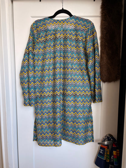 ZIGZAG PATTERN KAFTAN TOP/DRESS - XL