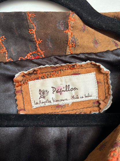 VINTAGE LEATHER PATCHWORK JACKET - L