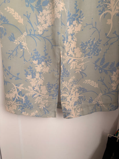 VINTAGE BLUE FLORAL MAXI SKIRT - M