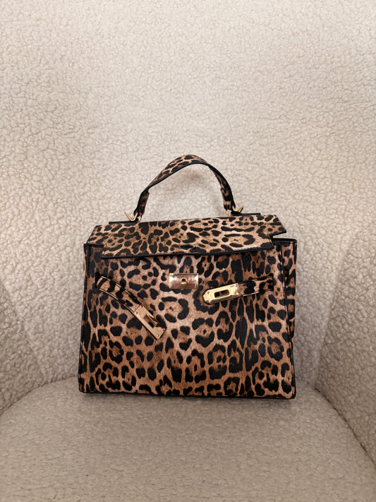 LEOPARD PRINT FIRKIN HANDBAG