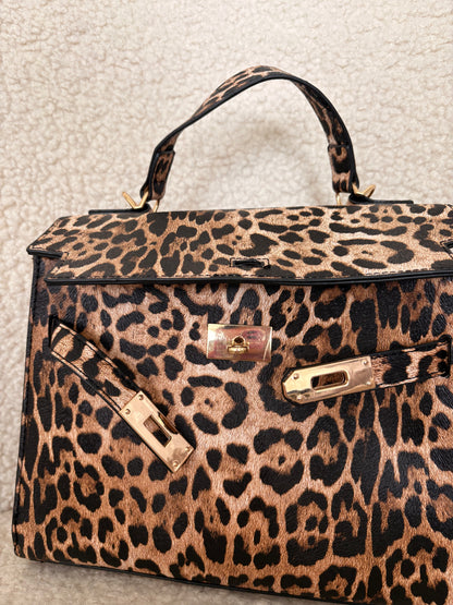 LEOPARD PRINT FIRKIN HANDBAG