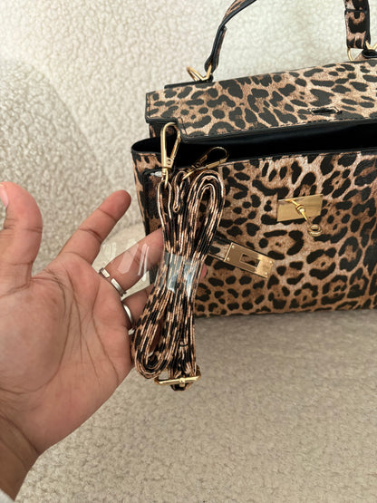 LEOPARD PRINT FIRKIN HANDBAG