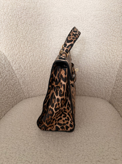 LEOPARD PRINT FIRKIN HANDBAG