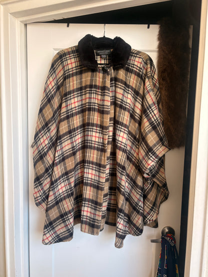 FUR COLLAR PONCHO