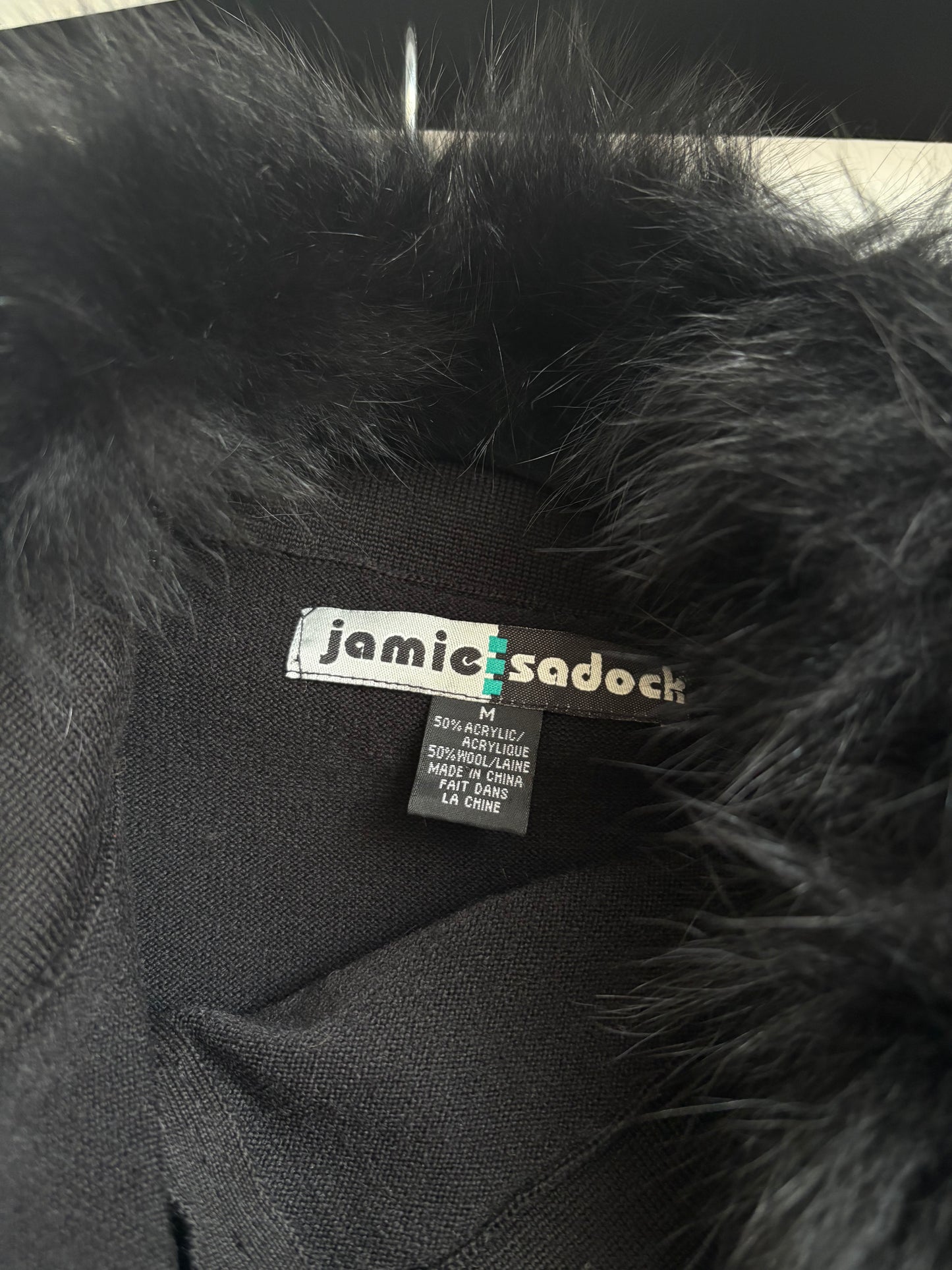 JAMIE SADOK KNIT SWEATER WITH FUR - M