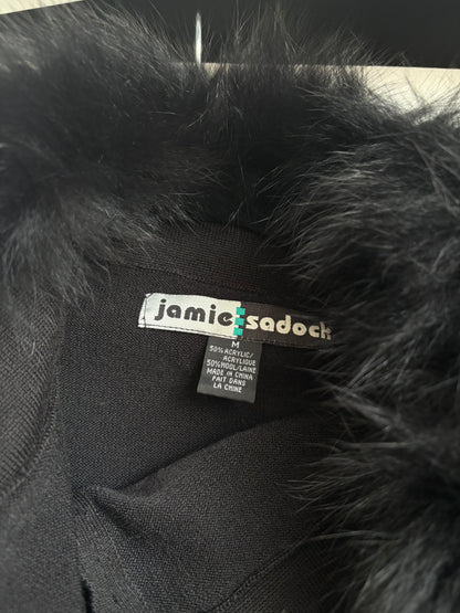 JAMIE SADOK KNIT SWEATER WITH FUR - M