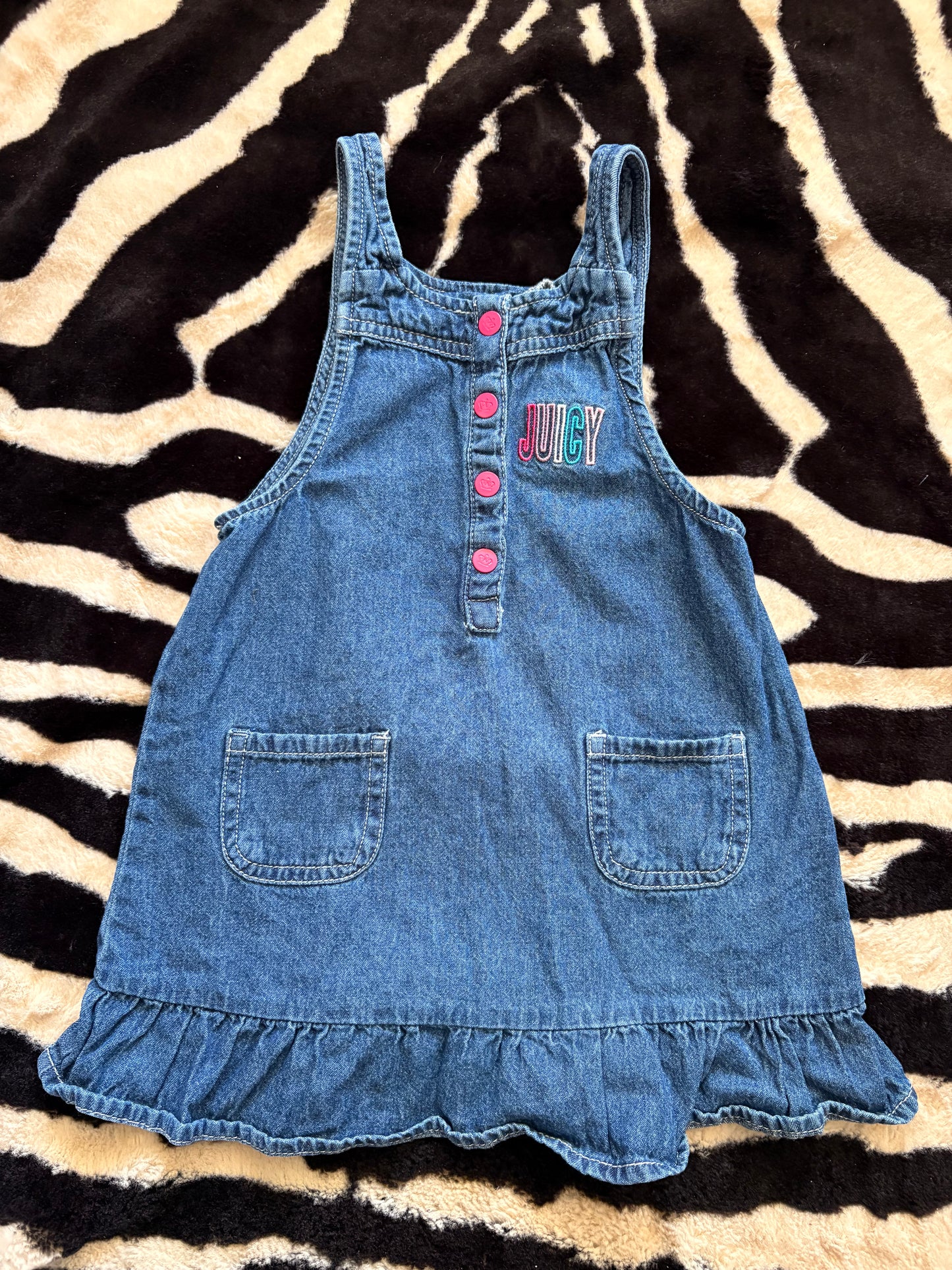JUICY COUTURE KIDS DENIM OVERALL DRESS - 4T