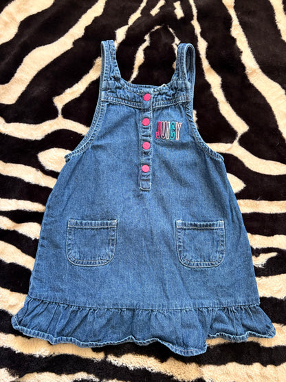 JUICY COUTURE KIDS DENIM OVERALL DRESS - 4T