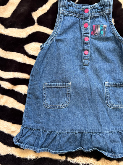 JUICY COUTURE KIDS DENIM OVERALL DRESS - 4T