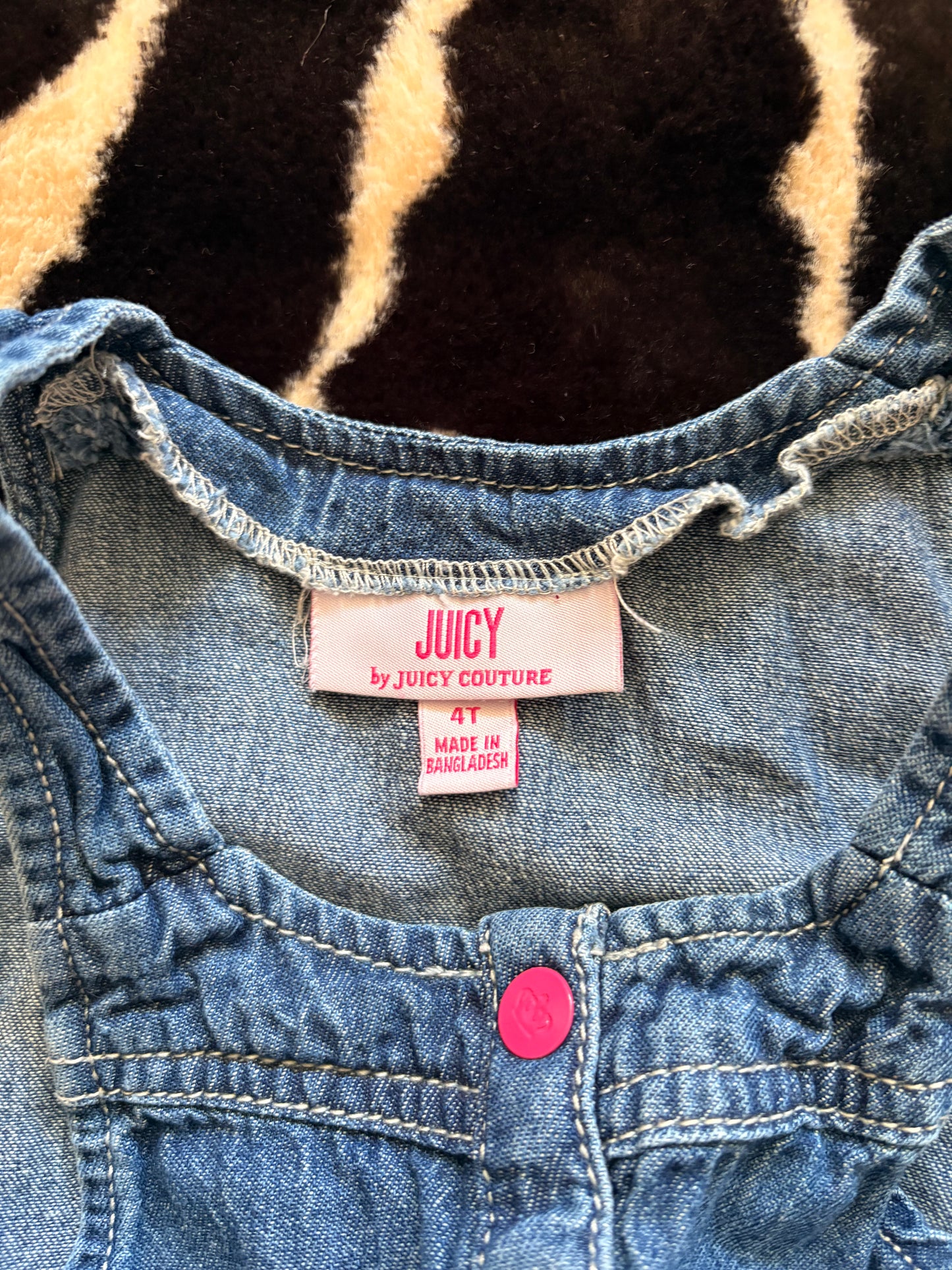 JUICY COUTURE KIDS DENIM OVERALL DRESS - 4T