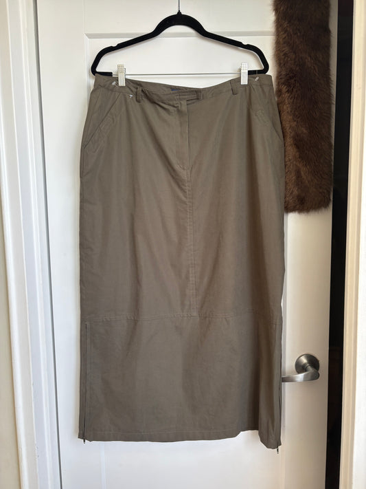KHAKI MAXI SKIRT - 16