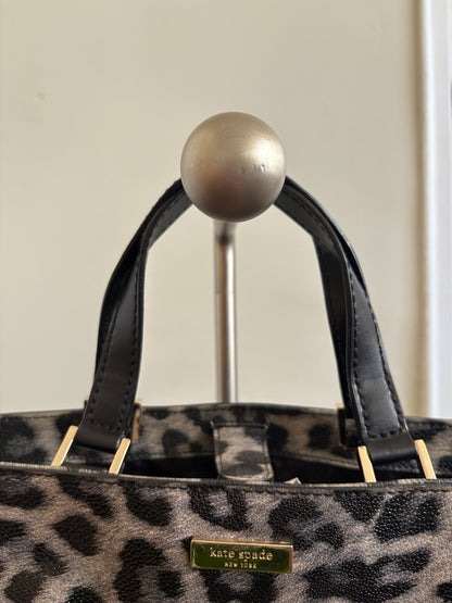 KATE SPADE GRANT STREET GRAINY LEOPARD PRINT BAG