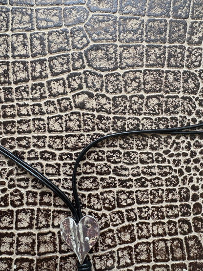 LARGE SILVER HEART PENDANT NECKLACE