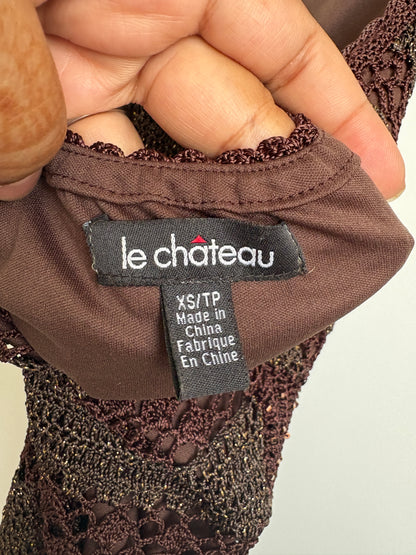 LE CHATEAU CROCHET HALTER TOP - XS