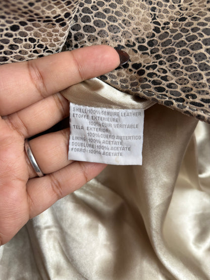 LIZ CLAIBORNE SNAKE PRINT LEATHER JACKET