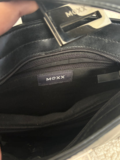 MEXX BLACK LEATHER SHOULDER BAG
