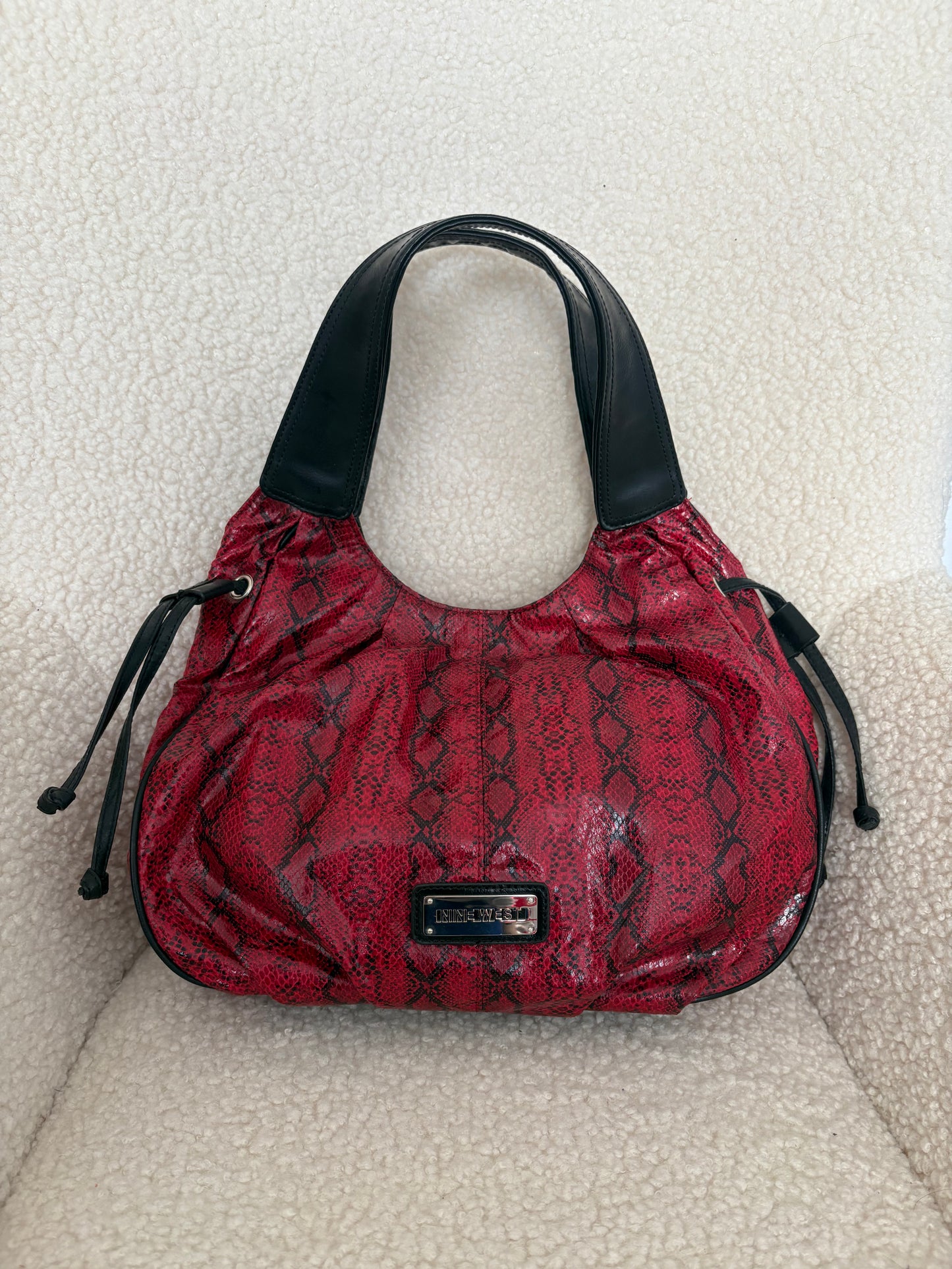 NINE WEST SNAKE PRINT SHOULDER BAG