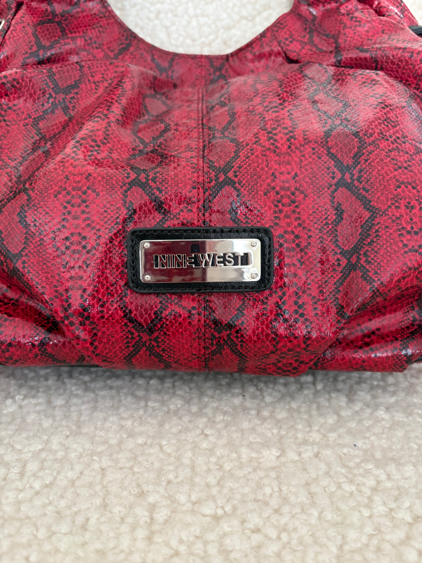 NINE WEST SNAKE PRINT SHOULDER BAG
