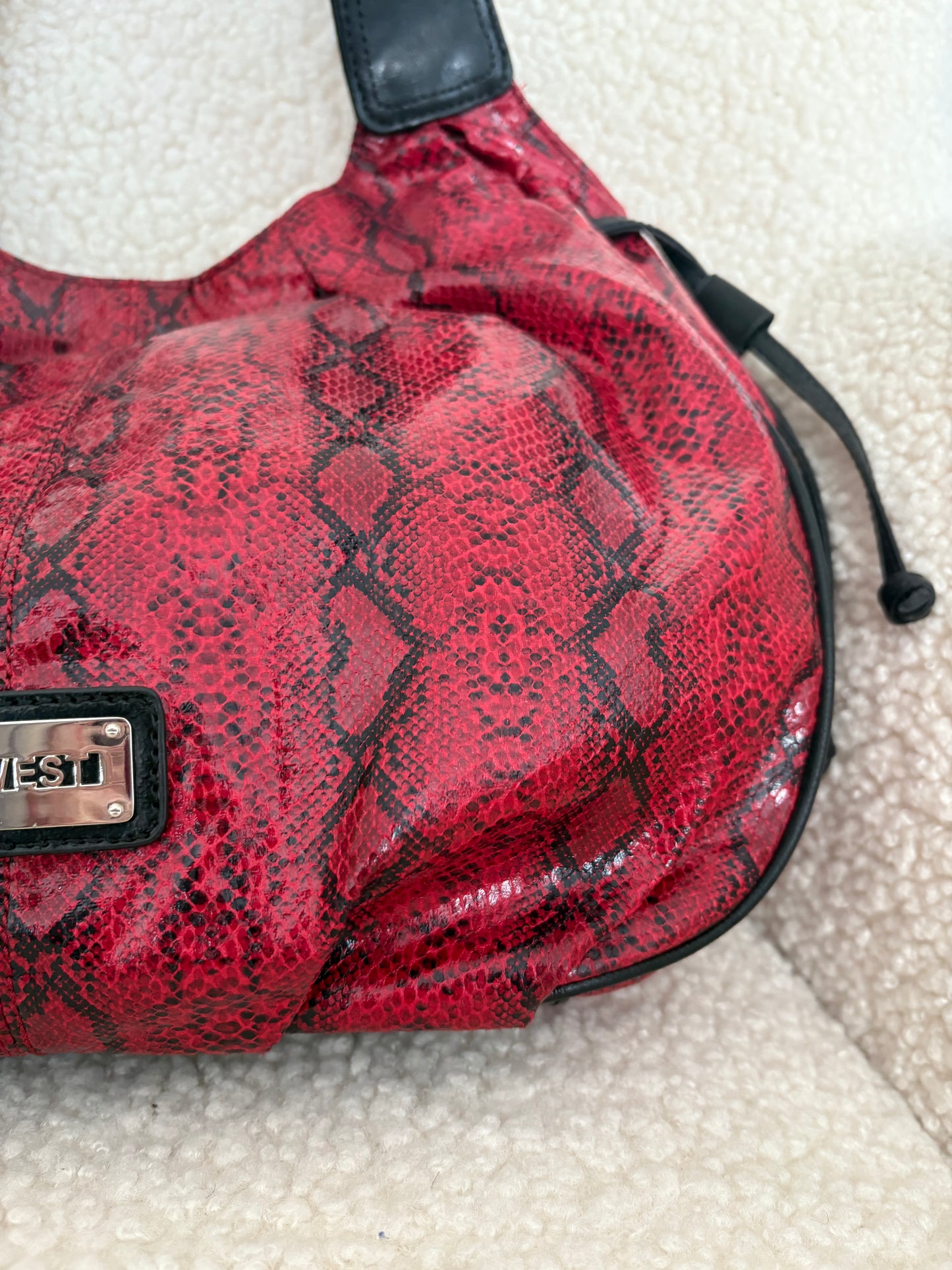 NINE WEST SNAKE PRINT SHOULDER BAG