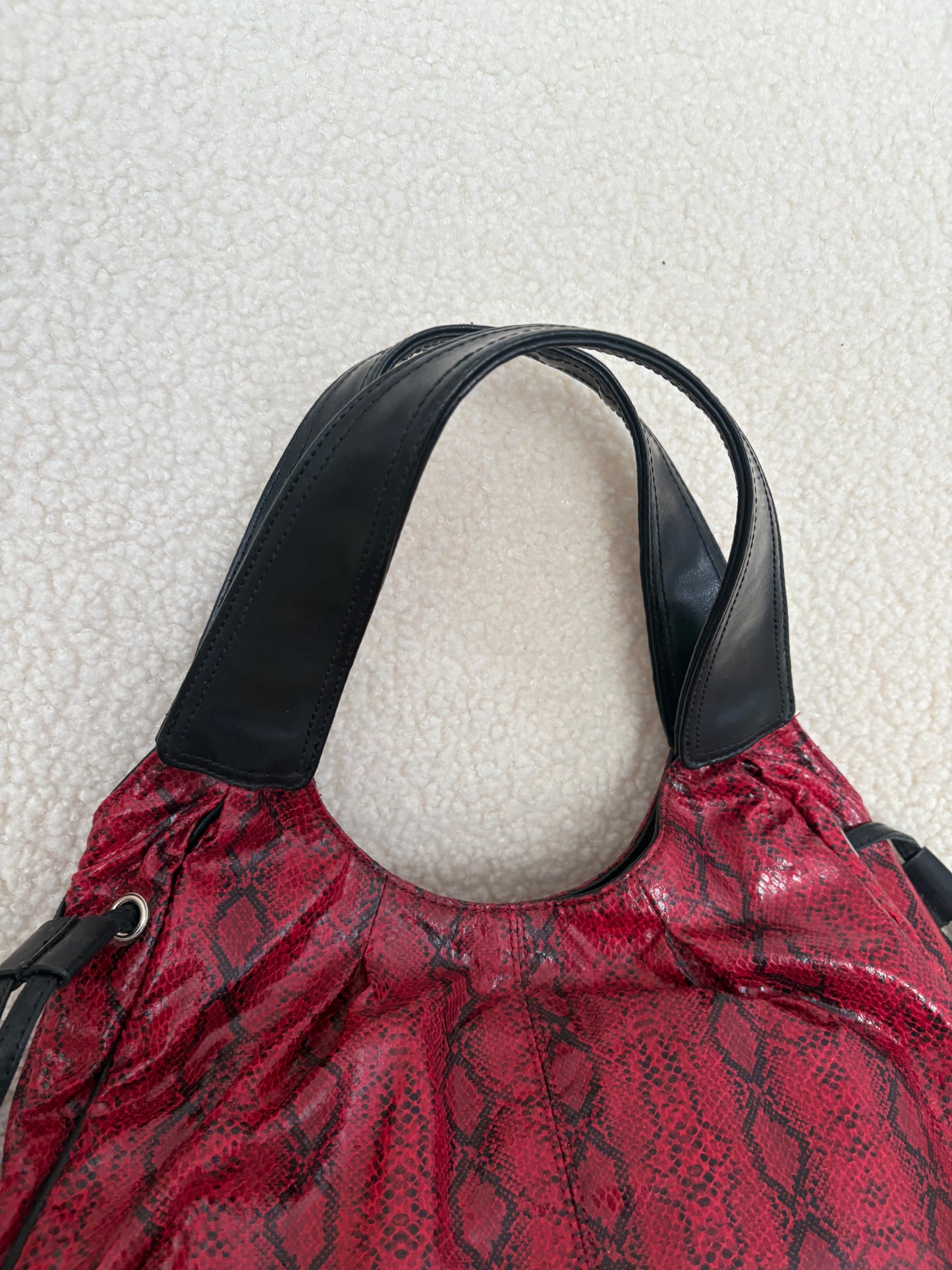 NINE WEST SNAKE PRINT SHOULDER BAG