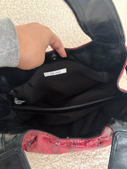 NINE WEST SNAKE PRINT SHOULDER BAG